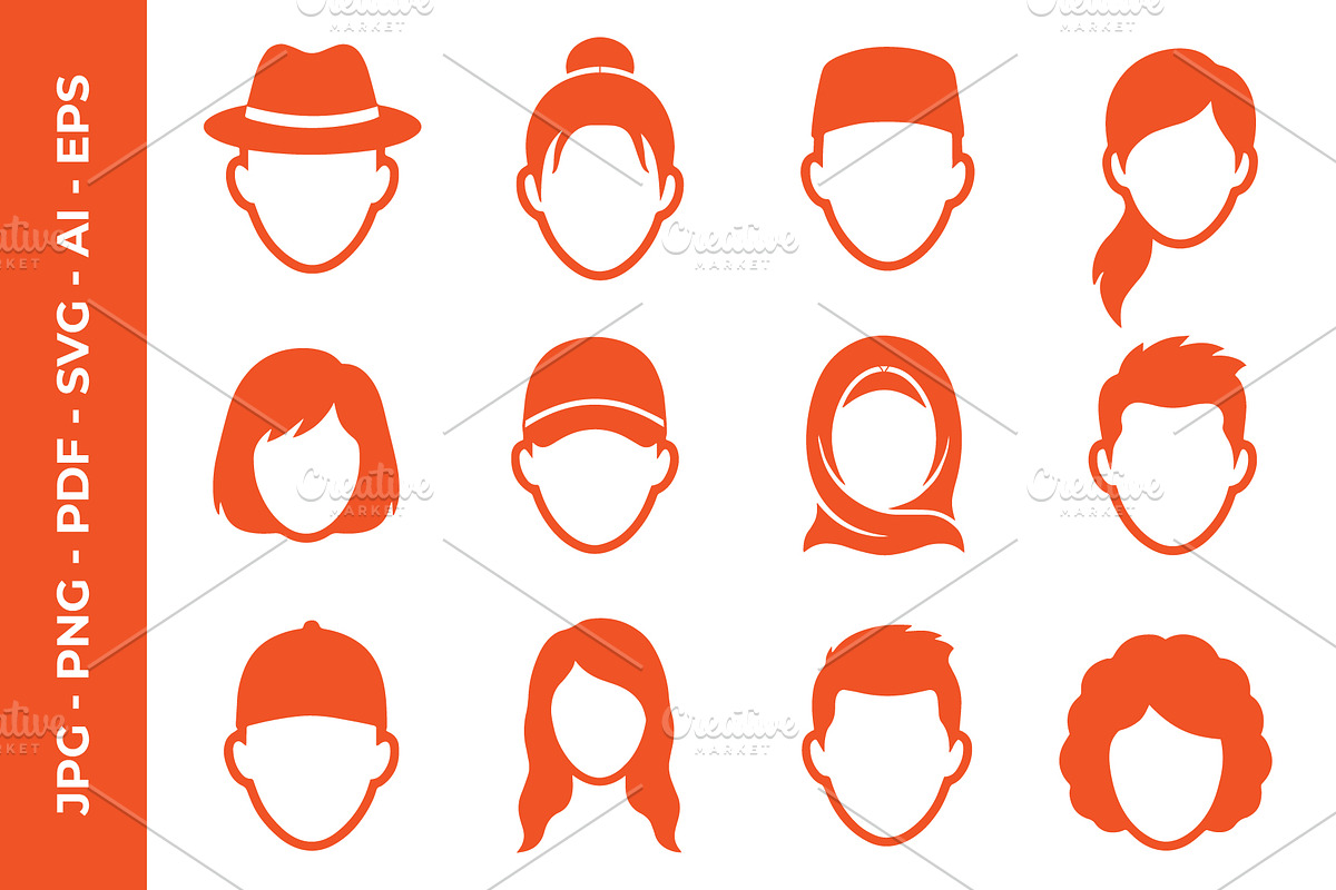 Man and Woman Silhouette heads, an Object Graphic by nandinigraphics (Photo 1 of 3)