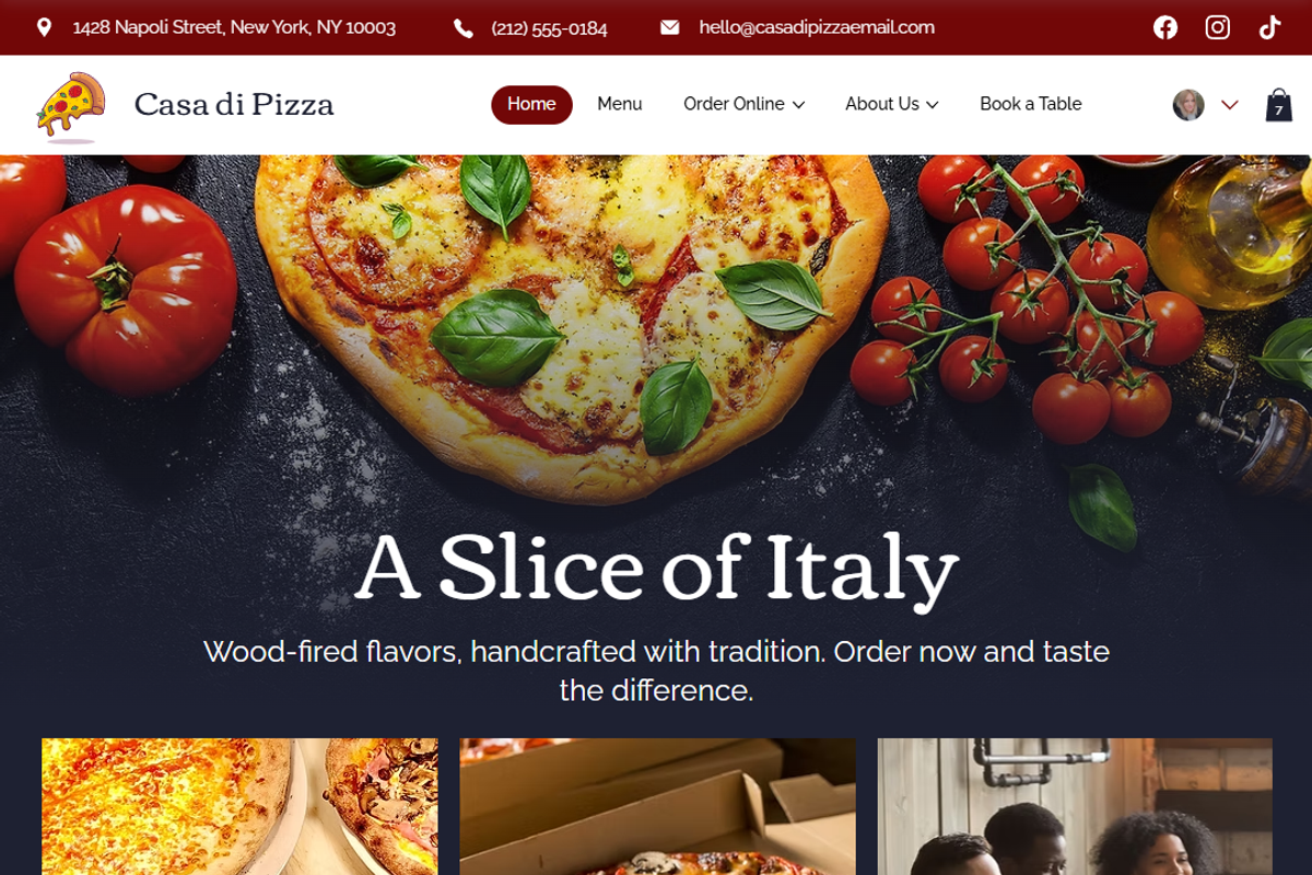 Pizza Order - Wix Studio Website preview 2
