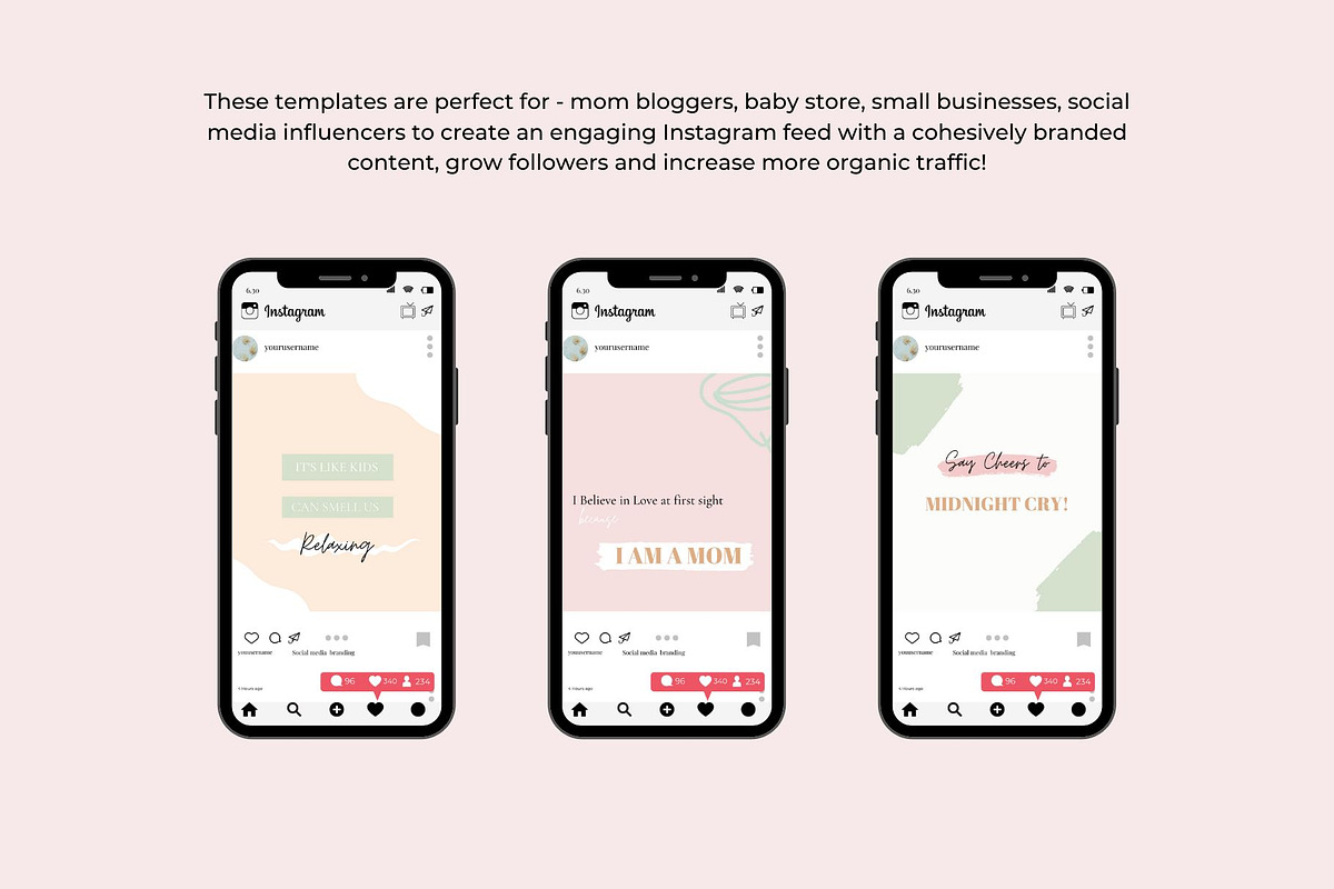 Mom & Baby Instagram Quote Templates, a Social Media Template by Deepa Template Studio (Photo 4 of 5)