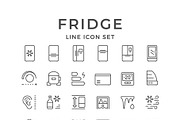 Set line icons of fridge, an Outline Icon by motorama (Thumbnail 1 of 2)