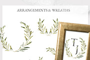 Watercolor Olive greenery clipart, a Decorative Illustration by Catherine Wheel (Thumbnail 14 of 19)