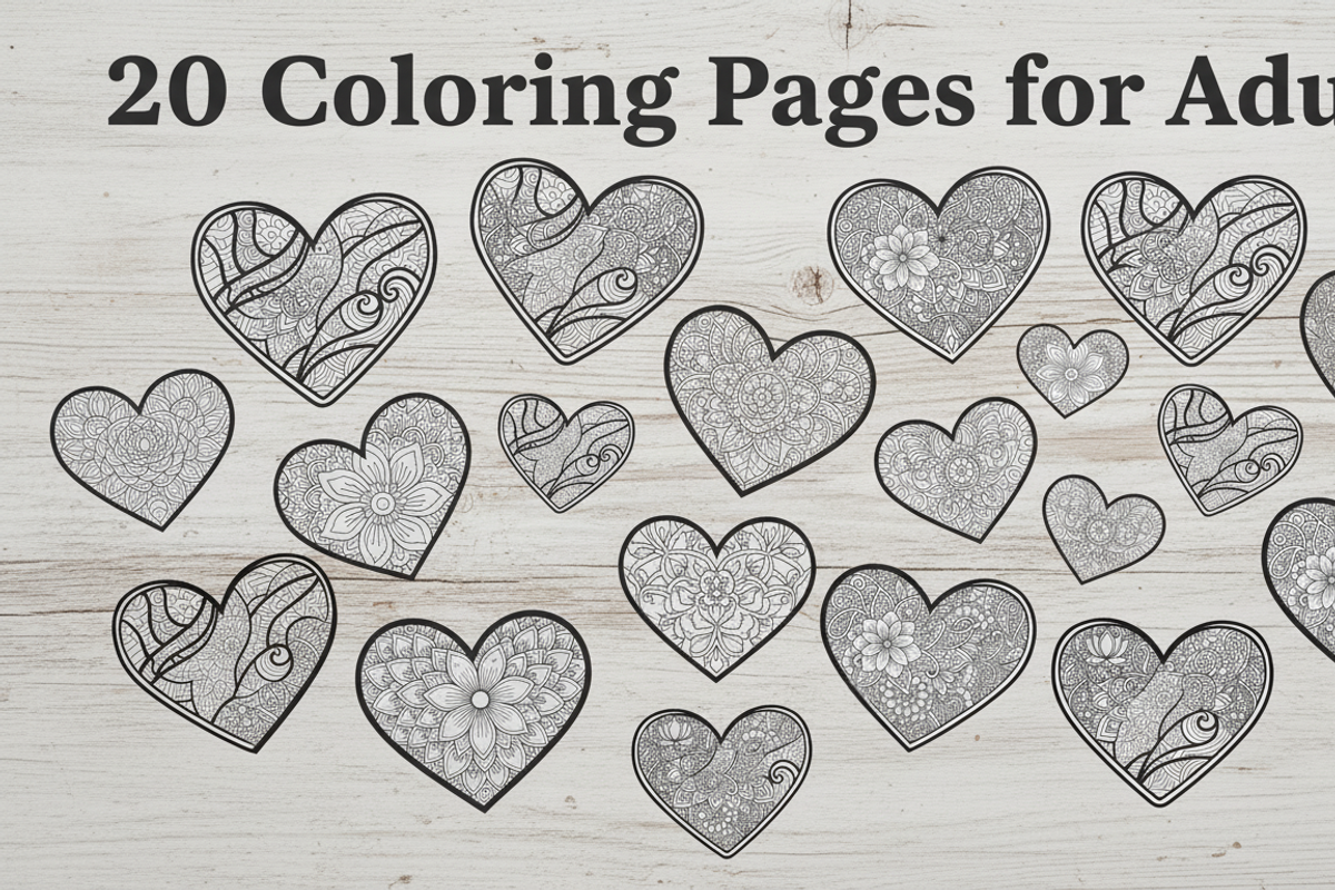20 Adult Coloring Pages PDF Book, an Illustration by Amazin_art (Photo 3 of 3)