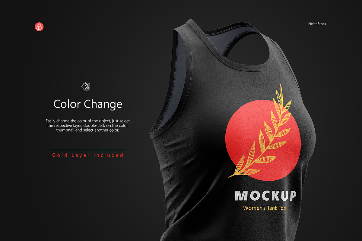 Women's Tank Top Mockups, Half Side, a Shirt Mockup by HelenStock (Photo 3 of 9)
