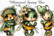 Whimsical Spring Bee Clipart Png, an Illustration by Craft Nest (Thumbnail 1 of 5)