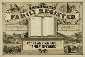 Antique Family Records - Blank, an Illustration by Blue Line Design