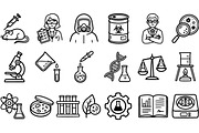 Science Lab Icon Set SVG, an Illustration by designvectx (Thumbnail 2 of 3)