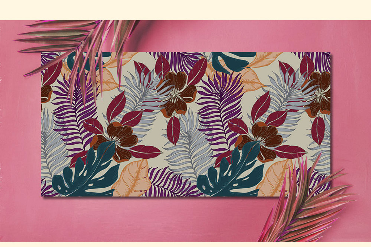 12JPG/EPS Tropical floral pattern, a Pattern Graphic by Theraphosath (Photo 12 of 22)