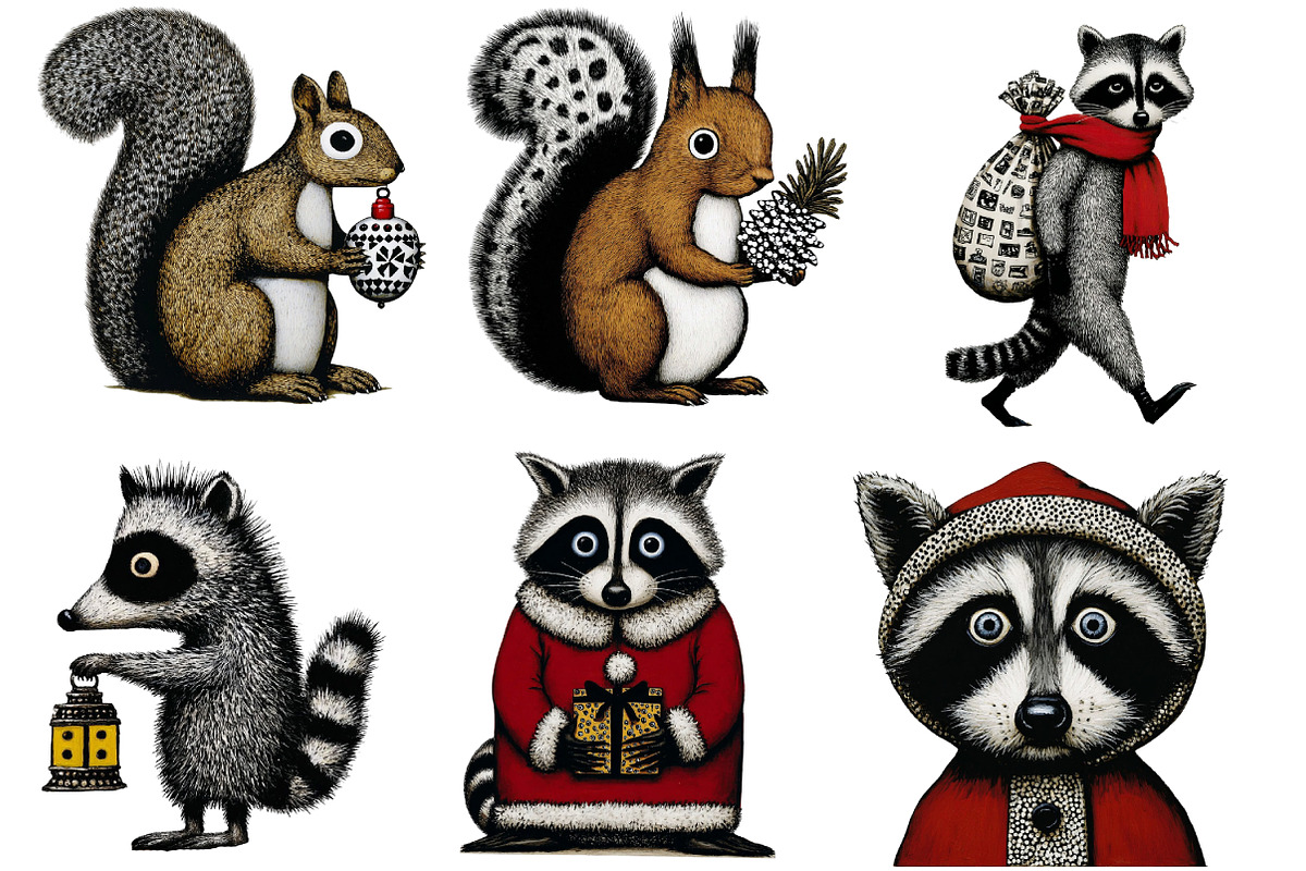 Christmas woodland clipart, an Illustration by Designworld (Photo 4 of 6)