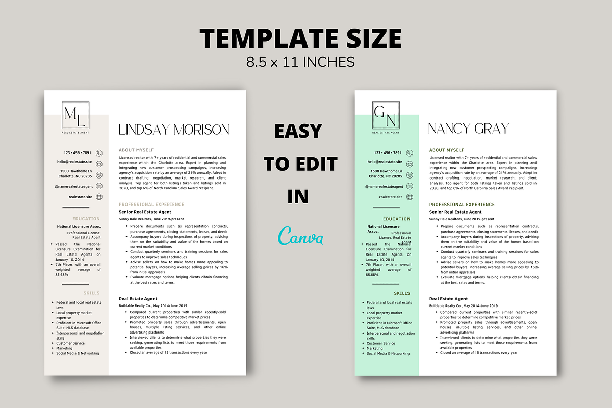 Real Estate Resume Template, a Resume Template by MediaKitTemplates (Photo 5 of 9)