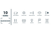 Blockchain Line Icon Set, an Object Graphic by Aimagenarium@gmail.com (Thumbnail 3 of 3)