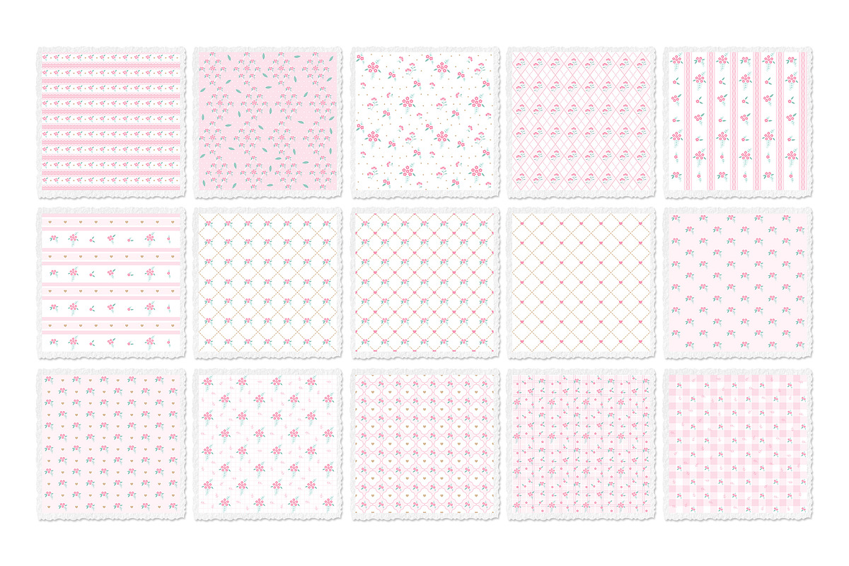 Cottagecore Floral Seamless Patterns, a Pattern Graphic by jessicamdesign (Photo 4 of 6)