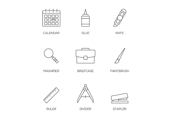 Office Tools Outline Icons Vol 3