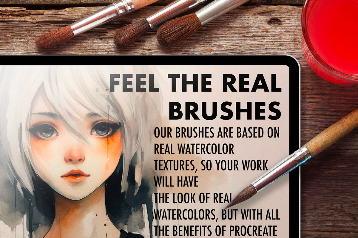 Watercolor Brushes For Procreate, a Brush Add-On by Nuclear Brushes (Photo 2 of 10)