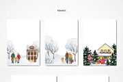 Winter town Christmas house clipart, a Person Illustration by LyubovZaytseva (Thumbnail 9 of 23)