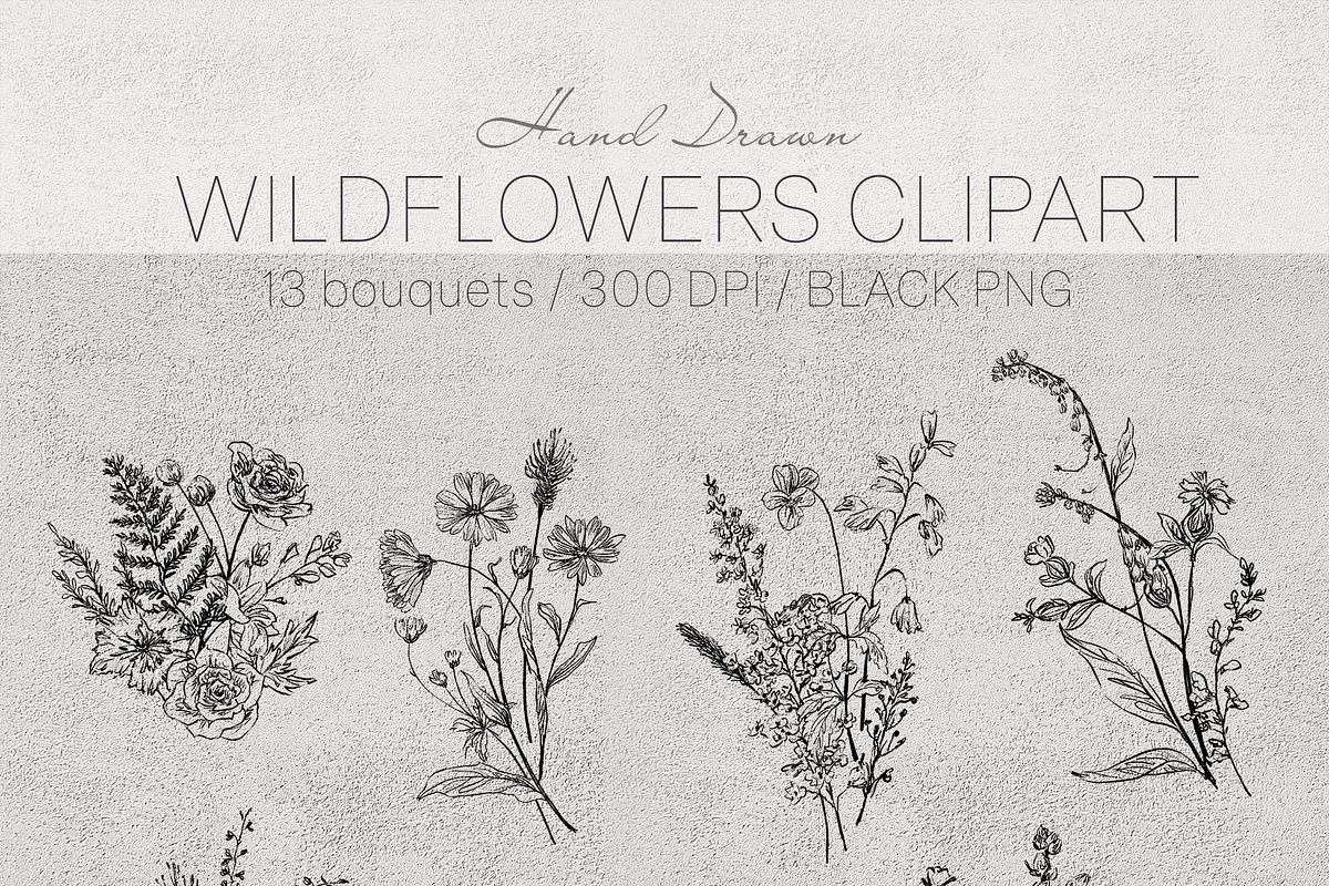 wildflowers clipart, a Decorative Illustration by JULIA x JULIE's ART (Photo 3 of 5)