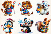 Funny Christmas Animal Clipart Bundl, an Illustration by DreamCafeArt (Thumbnail 7 of 8)