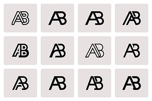 AB BA Monogram Logo Bundle, a Branding & Logo Template by Vectorium Studio
