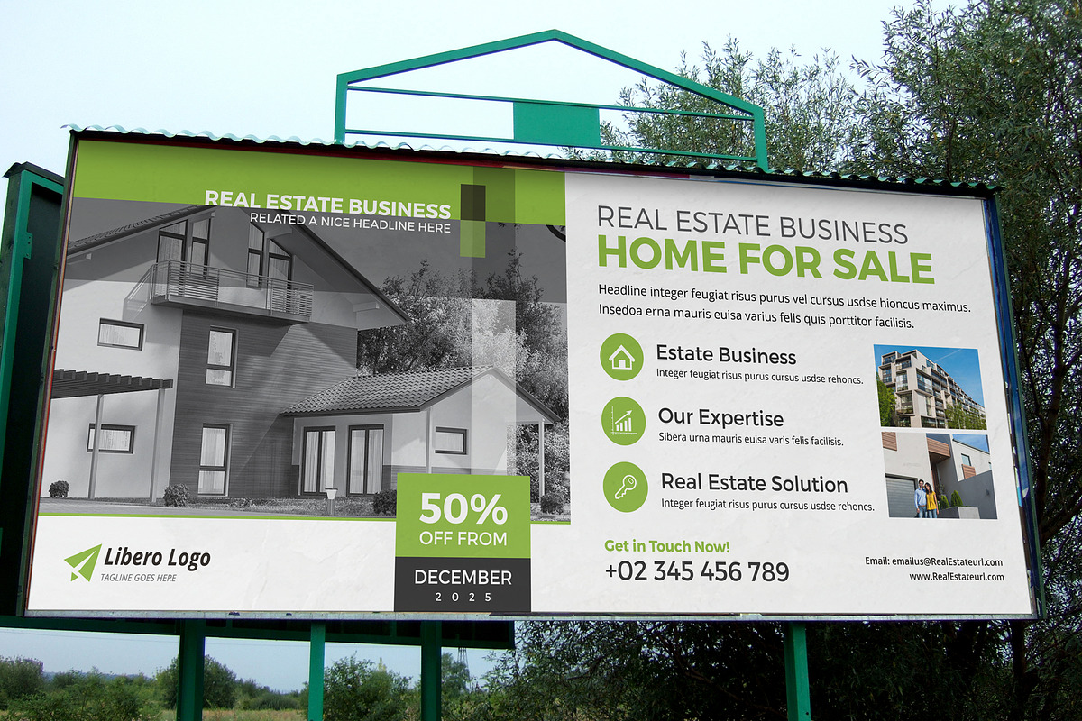 Real Estate Billboard Signage v1, a Flyer Template by Miyaji75 (Photo 2 of 5)