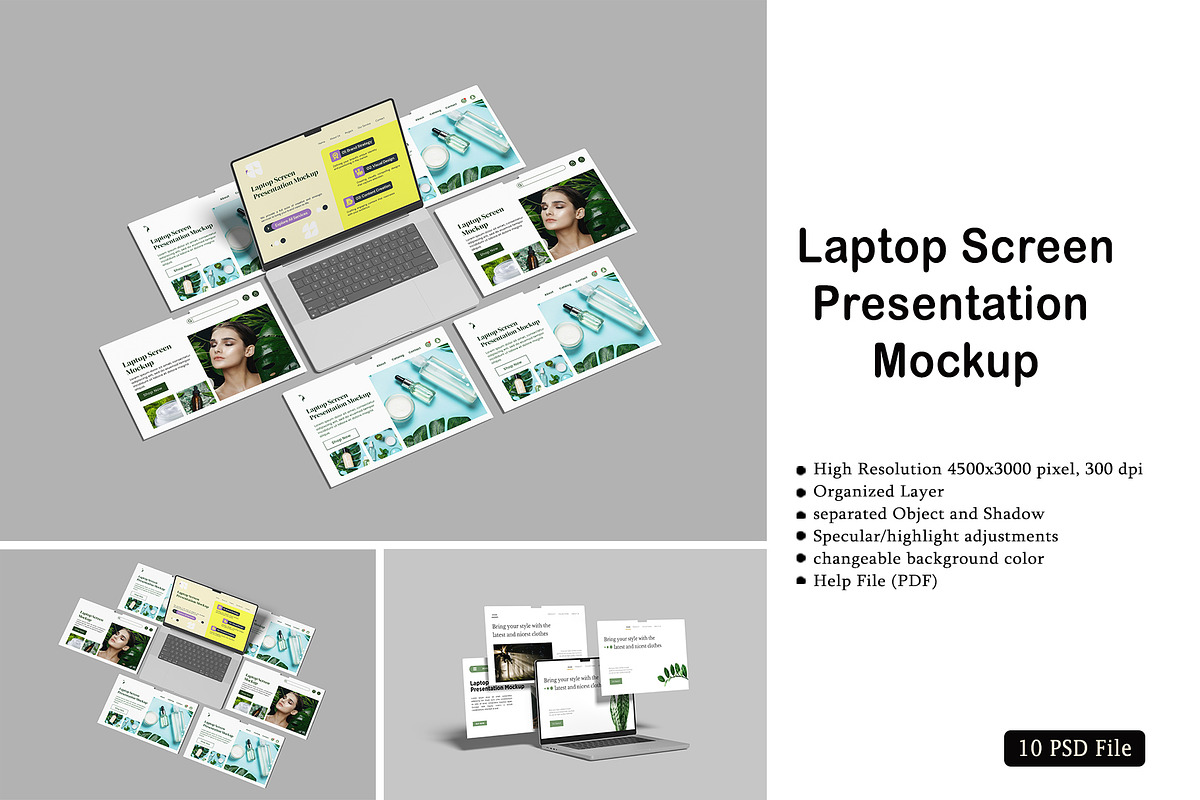 Laptop Screen Presentation Mockup, a Mac Mockup by rizalamora (Photo 1 of 11)