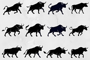 Bull Silhouette SVG, an Animal Illustration by newminddesign (Thumbnail 1 of 3)
