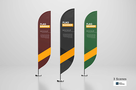Stand Flag Banner Mockups, an Advertising Mockup by Alhaytar