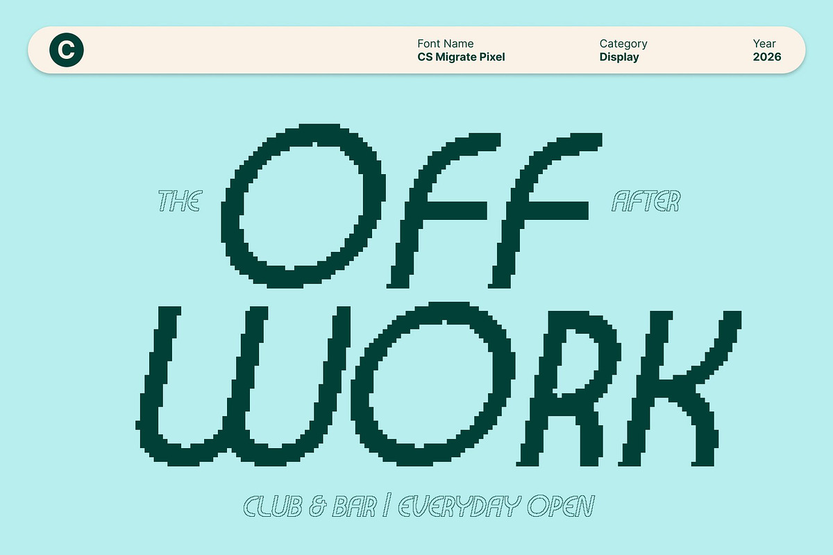 CS Migrate Pixel, a Sans Serif Font by Craft Supply Co. (Photo 3 of 8)