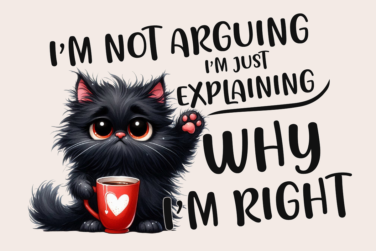 Funny Cat Sarcastic Sassy Bundle Png, an Illustration by Designworld (Photo 7 of 11)