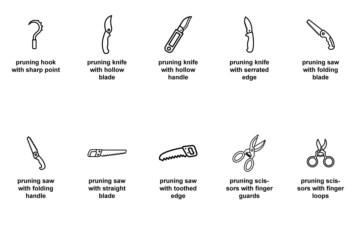 Pruning and grafting tools Icon Set, an Outline Icon by Nurlan's shop (Photo 3 of 6)