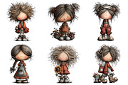 Retro Girls Clipart, an Illustration by Daily.Designs (Thumbnail 4 of 5)