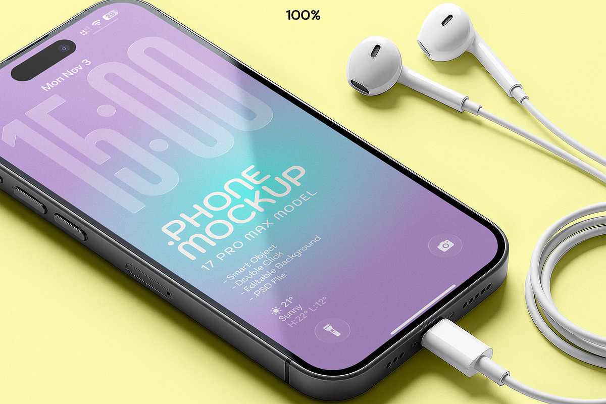 Phone Mockup on Editable Background., an iPhone Mockup by smishura (Photo 3 of 5)