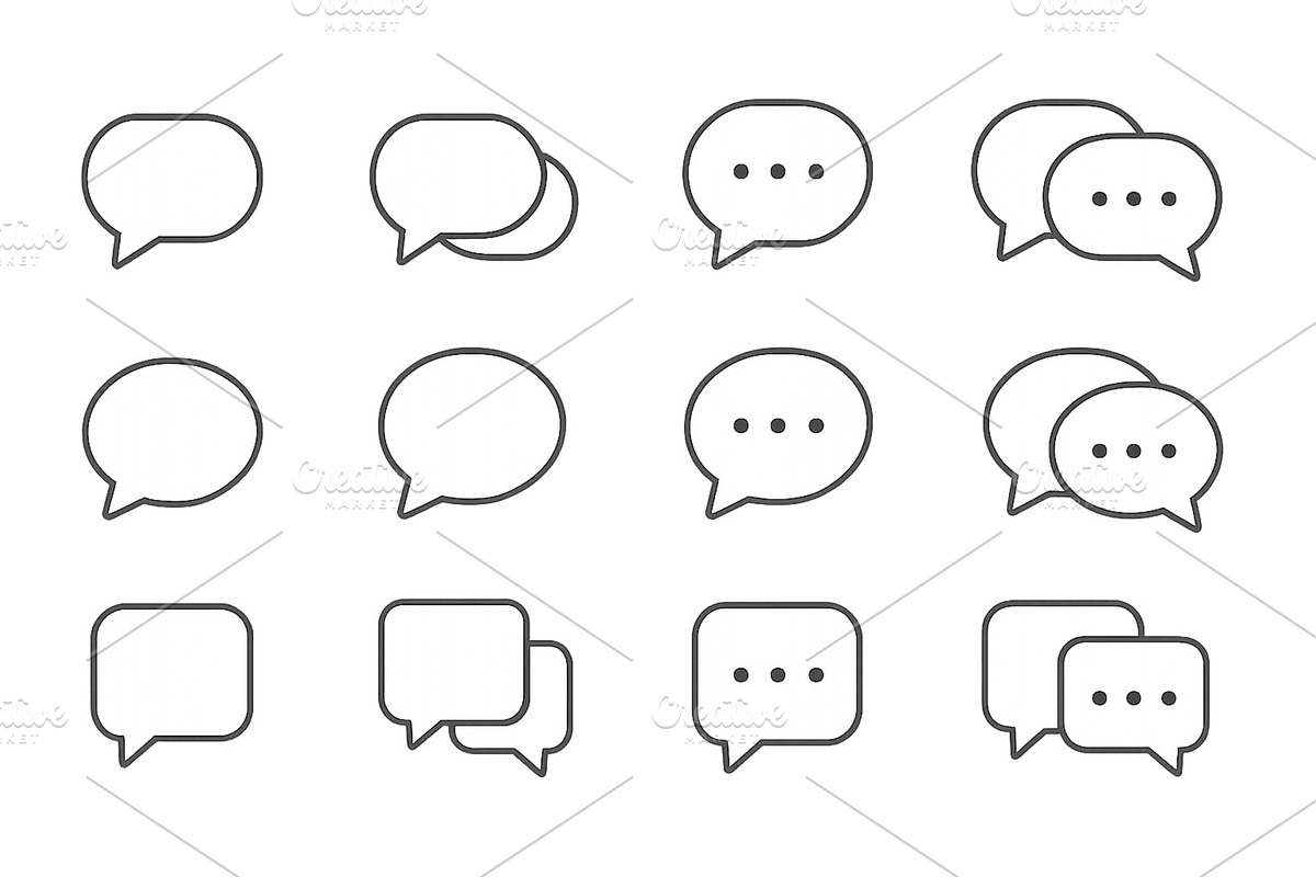 Collection of various speech bubble, an Illustration by ZinetroN