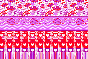 Patchwork Hearts and Florals Pinks, a Pattern Graphic by Sharon Schwalbe (Thumbnail 1 of 2)