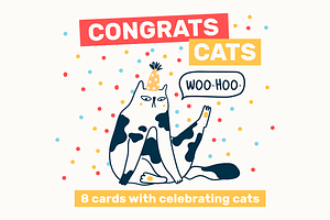ANGRY CATS CONGRATS greeting cards
