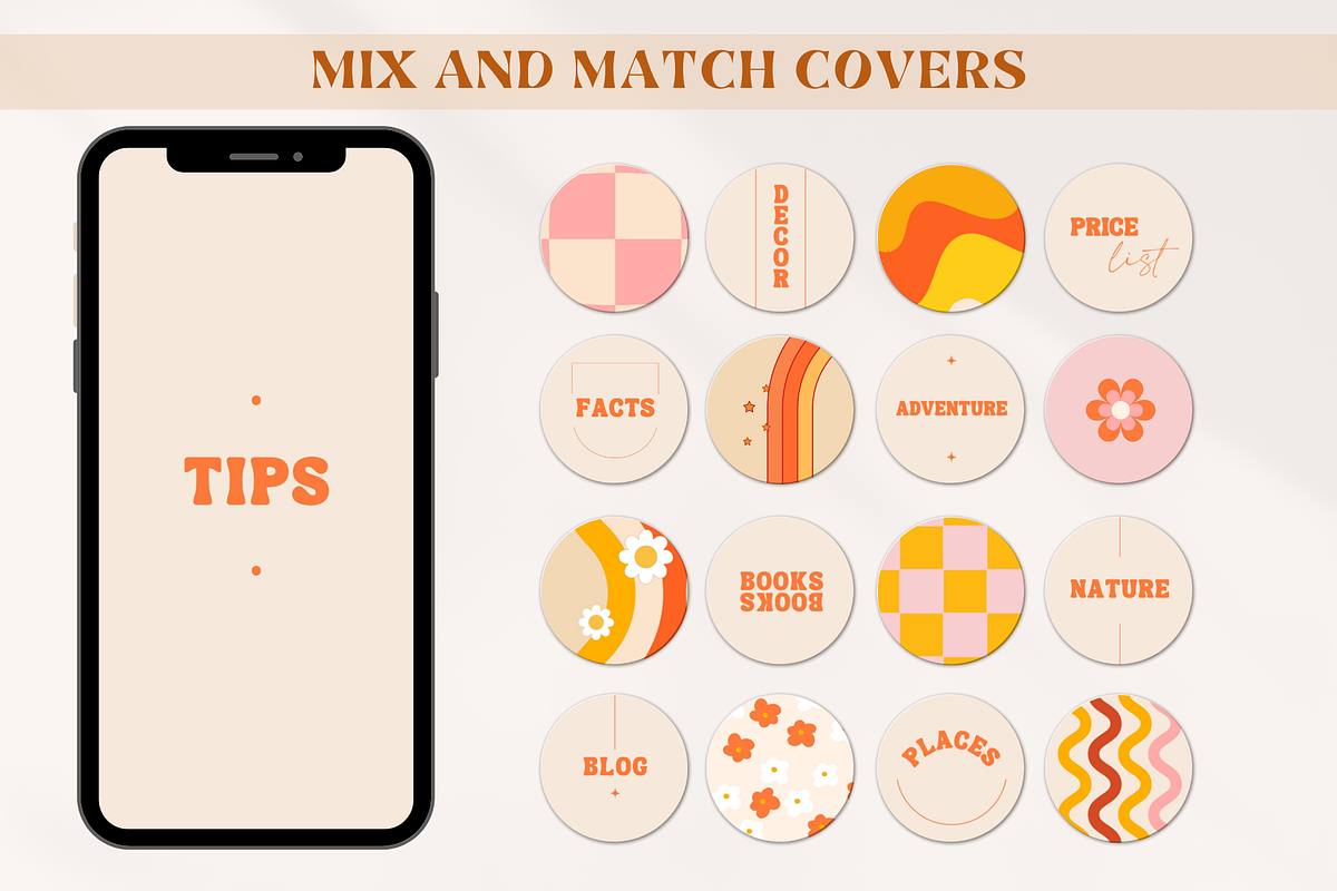Retro Instagram Highlight Covers, a Social Media Template by Boltik Studio (Photo 8 of 11)