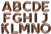 Copper Metallic Alphabet, Numbers, an Illustration by Stellalunarts (Thumbnail 3 of 4)