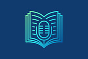 Audio Education Logo Book Microphone, a Branding & Logo Template by Signatoro (Thumbnail 1 of 2)