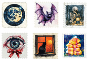 Halloween postage stamp clipart, an Illustration by Designworld (Thumbnail 4 of 6)