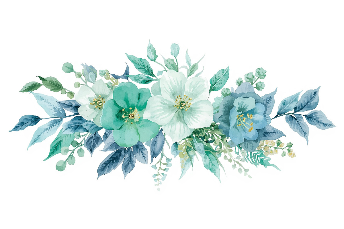 Elegant Blue Watercolor Blooms, an Illustration by Amazin_art (Photo 5 of 11)