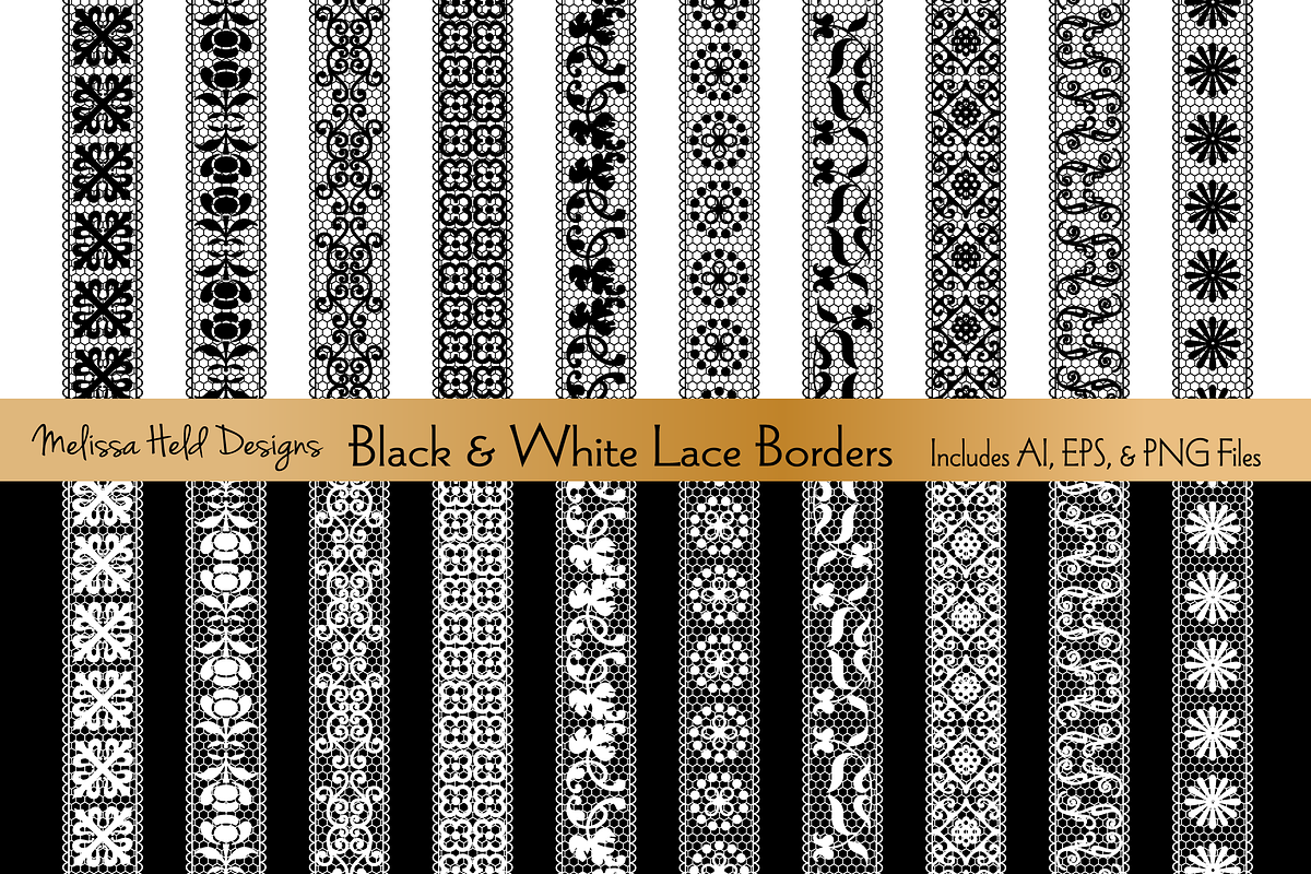 Black & White Lace Borders