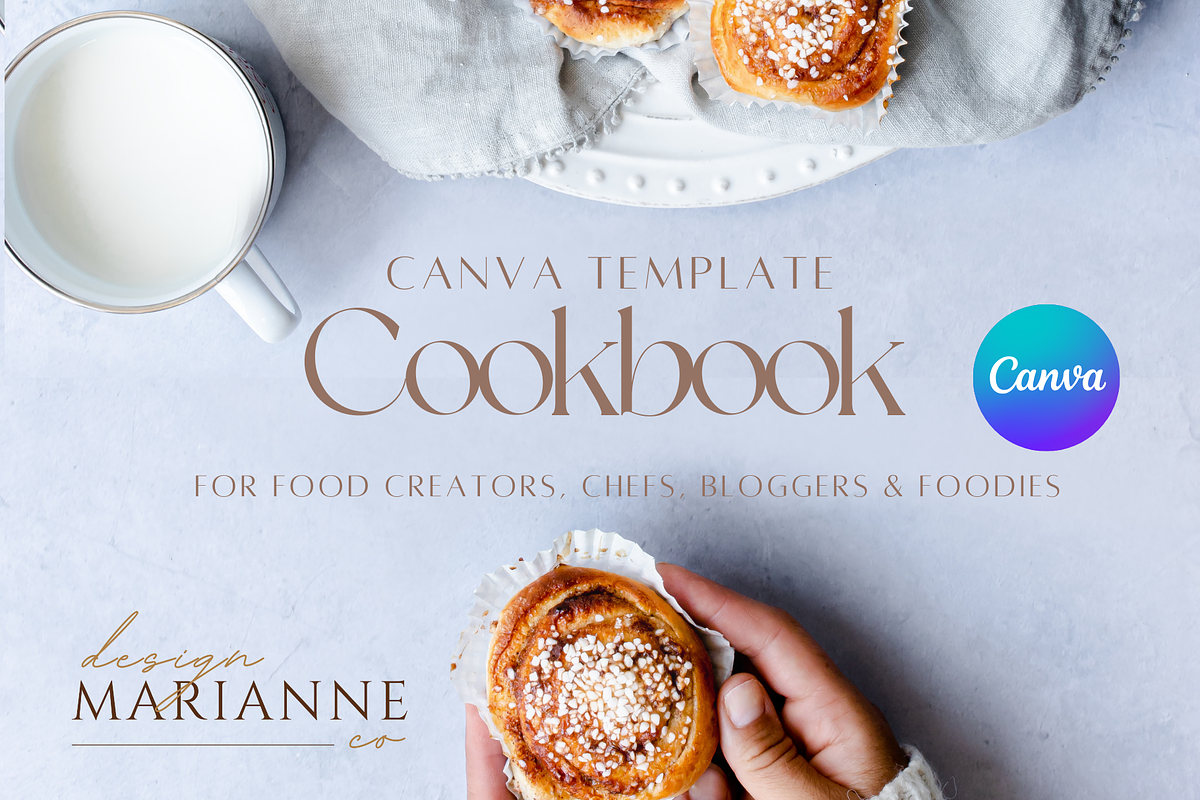 Cookbook Template CANVA, a Templates & Theme by Marianne Design Co (Photo 1 of 8)