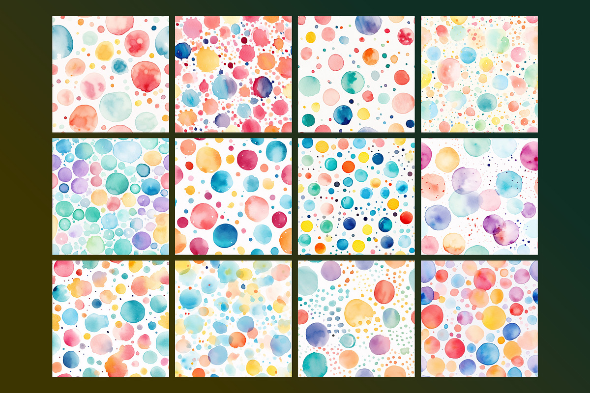 Watercolor Polka Dots Pattern, a Pattern Graphic by Forhadx5 (Photo 5 of 7)