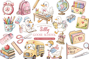 Back to School Goose Clipart, a Decorative Illustration by MockupWizard (Thumbnail 1 of 6)