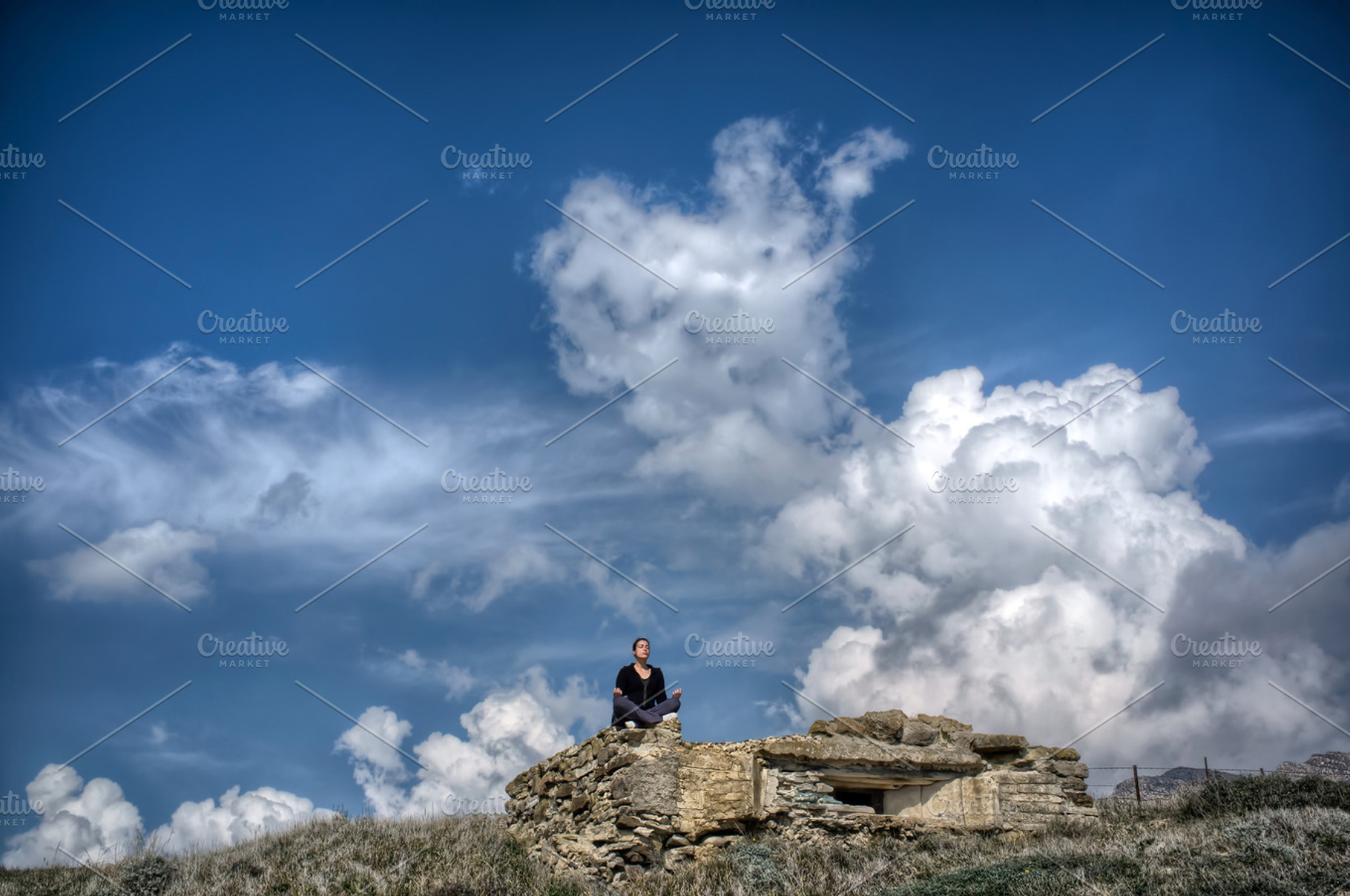Meditation featuring blue, clouds, and contemplation, a Holiday Photo by CARLOSANDESTHER