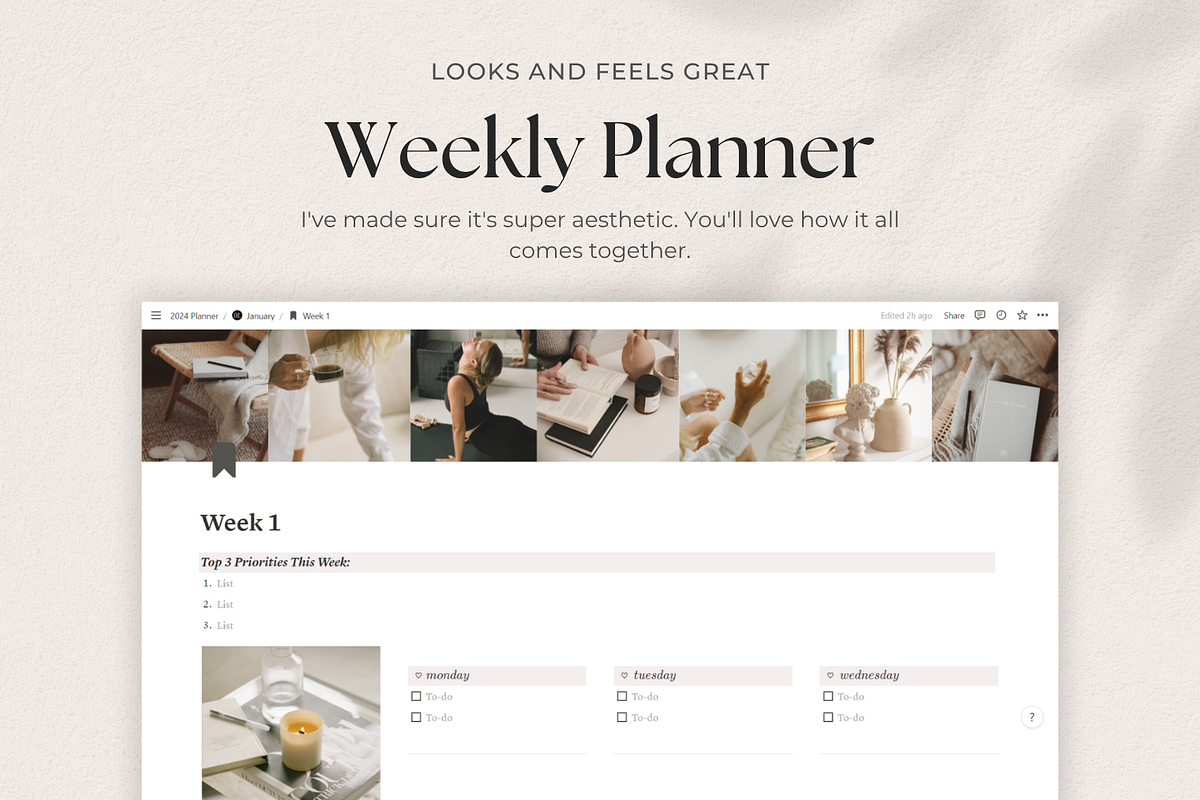 2026 Notion Planner Template, a Templates & Theme by AestheticOrganizer (Photo 3 of 10)