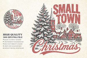Retro Christmas design Png - Small, a Seasonal Illustration by Libby Wishes