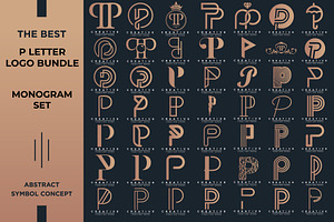 Letter P Logo Bundle PP Monogram Set