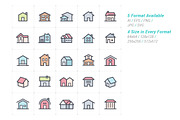 50 Home & Building Color Icon, an Outline Icon by WORAKAMON Design Studio (Thumbnail 3 of 4)