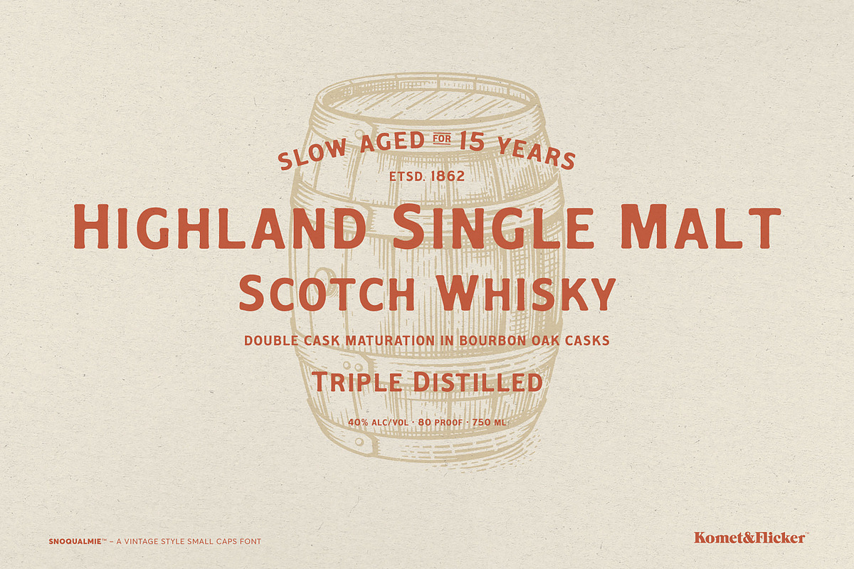 Snoqualmie - A Vintage Style Font, a Serif Font by Komet & Flicker (Photo 8 of 15)