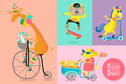 Let's go on wheels, an Animal Illustration by Isa De Gregorio (Thumbnail 3 of 8)
