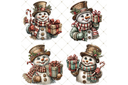 Snowman With Gift Clipart PNG, an Illustration by Memories By Lea (Thumbnail 6 of 17)